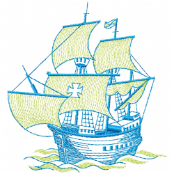 Boats Embroidery Design 8